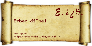 Erben Ábel névjegykártya